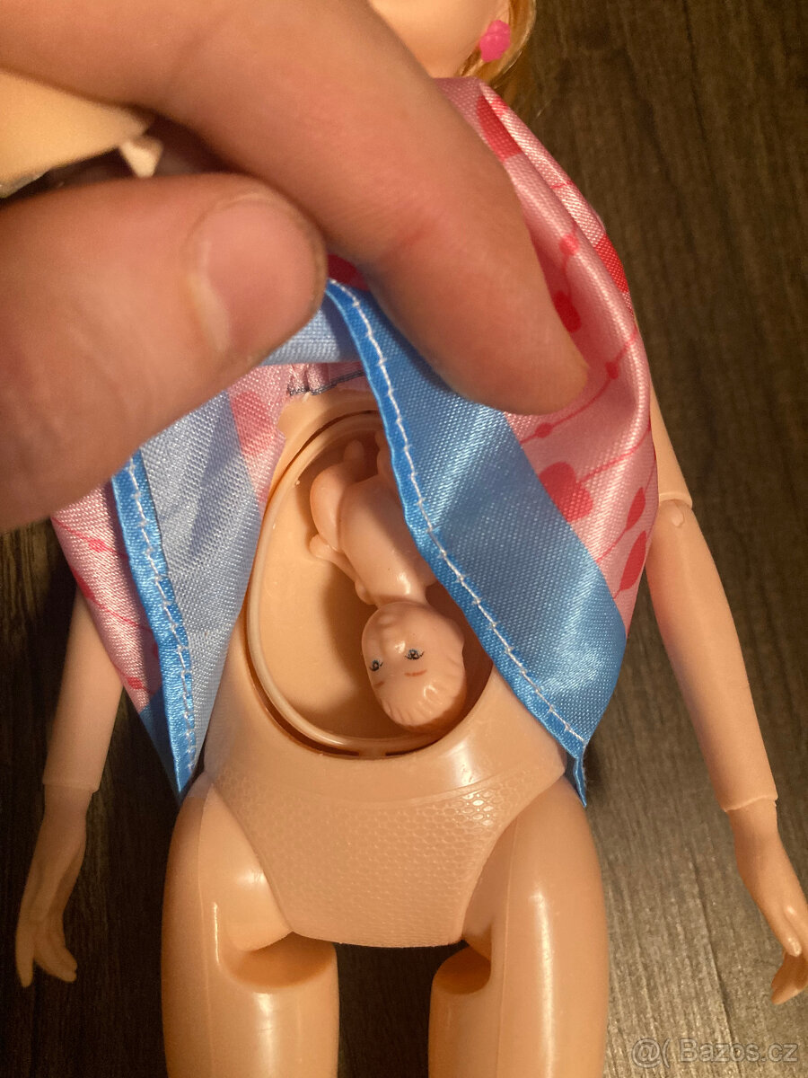 těhotná panenka barbie+ken+doplňky+kočárek - 6