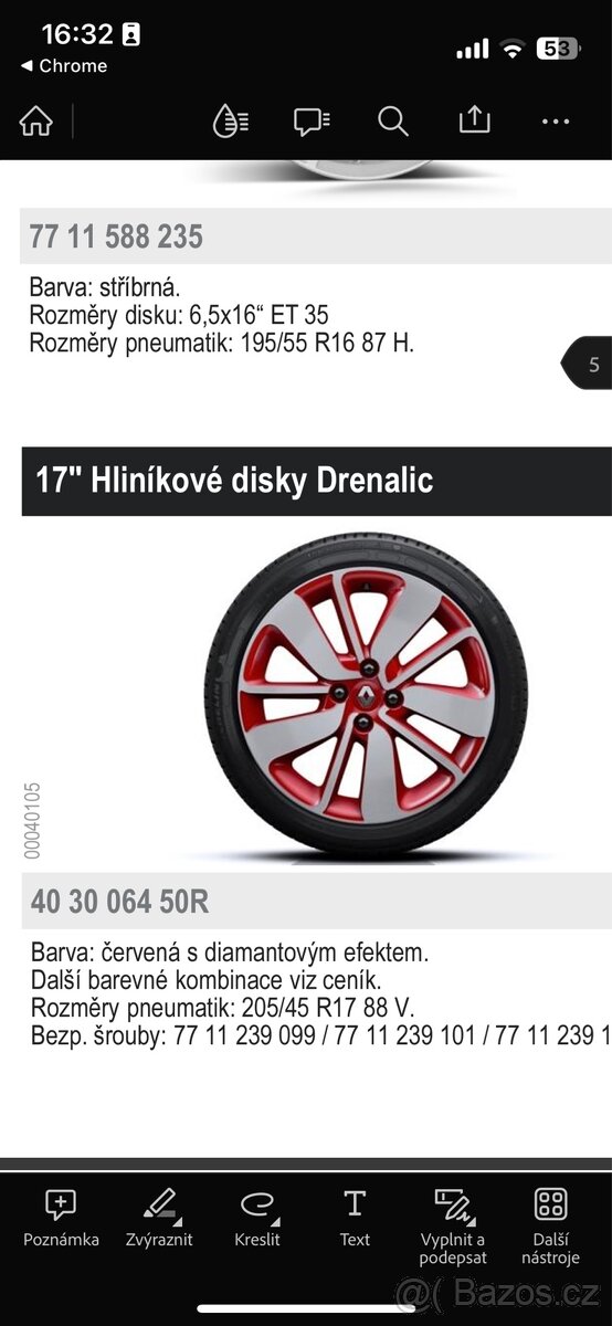 Originál ALU kola Renault Drenalic R17 - 6