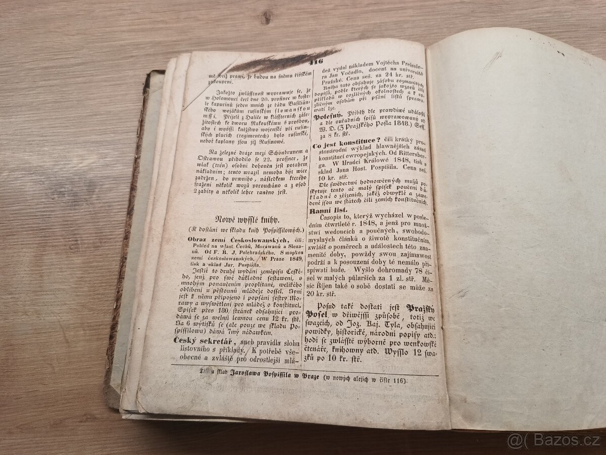 Pražský posel - komplet ročník 1848 J. K. Tyl 52 čisel - 6