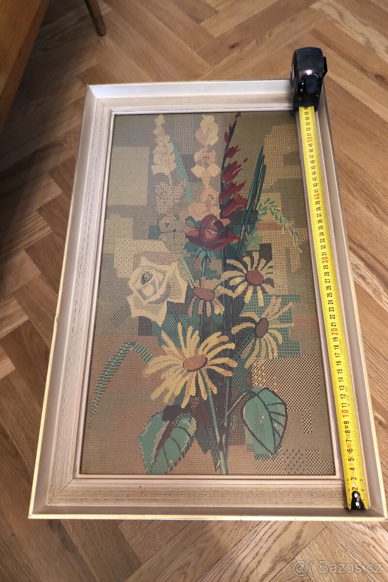 Staré obrázky Paříž a květiny, 5 ks - 6