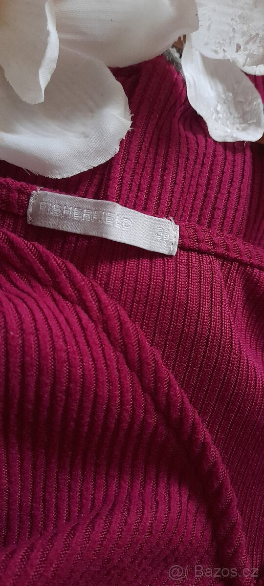 Fisherfield vínové áčkové úpletové šaty - 6