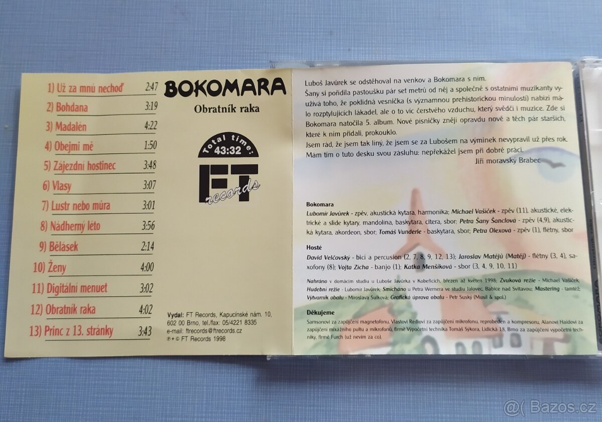 Sbírkové cd - Bokomara Obratník raka - 6