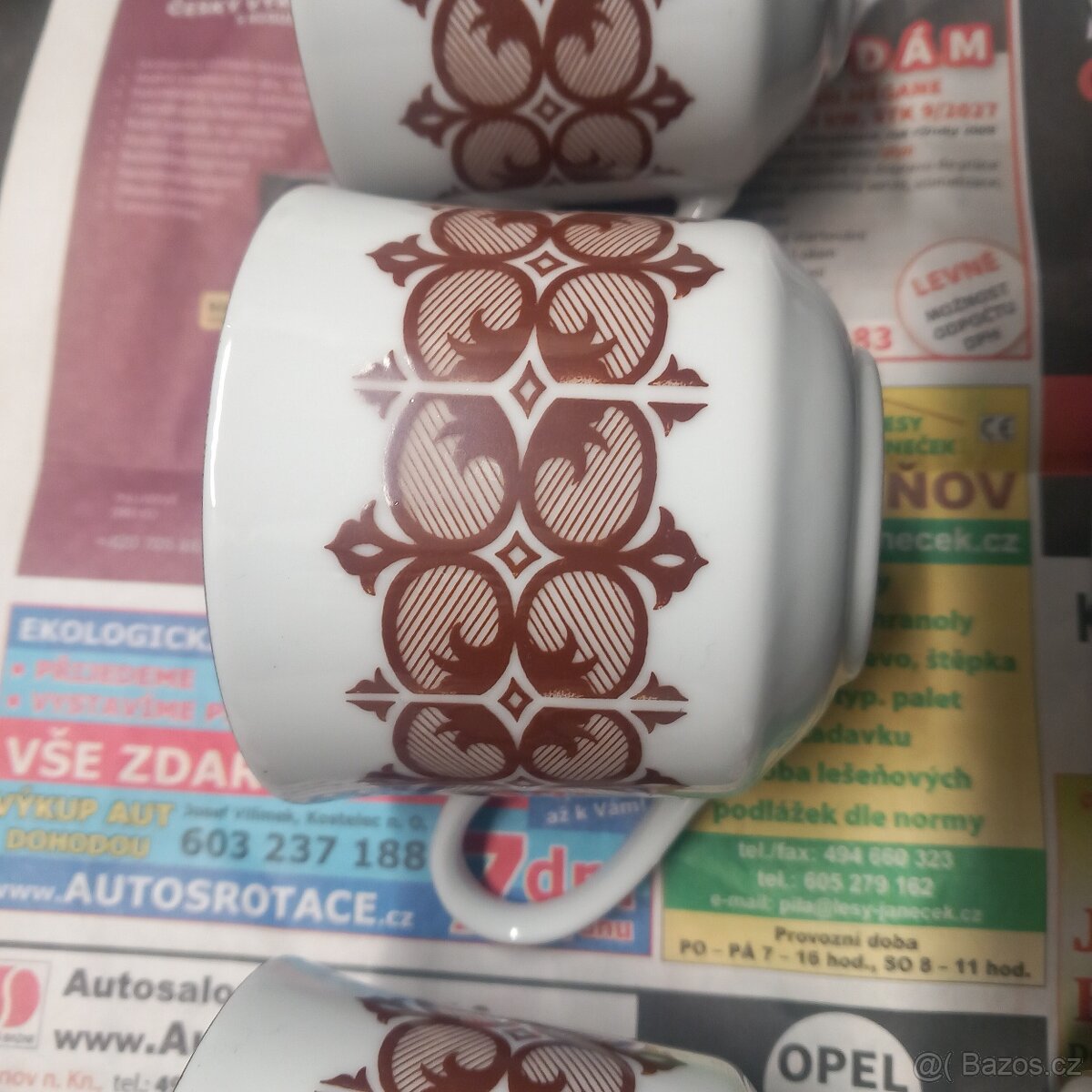 6ks kávové hrnečky hrnky retro stare BOHEMIA 58 - 6