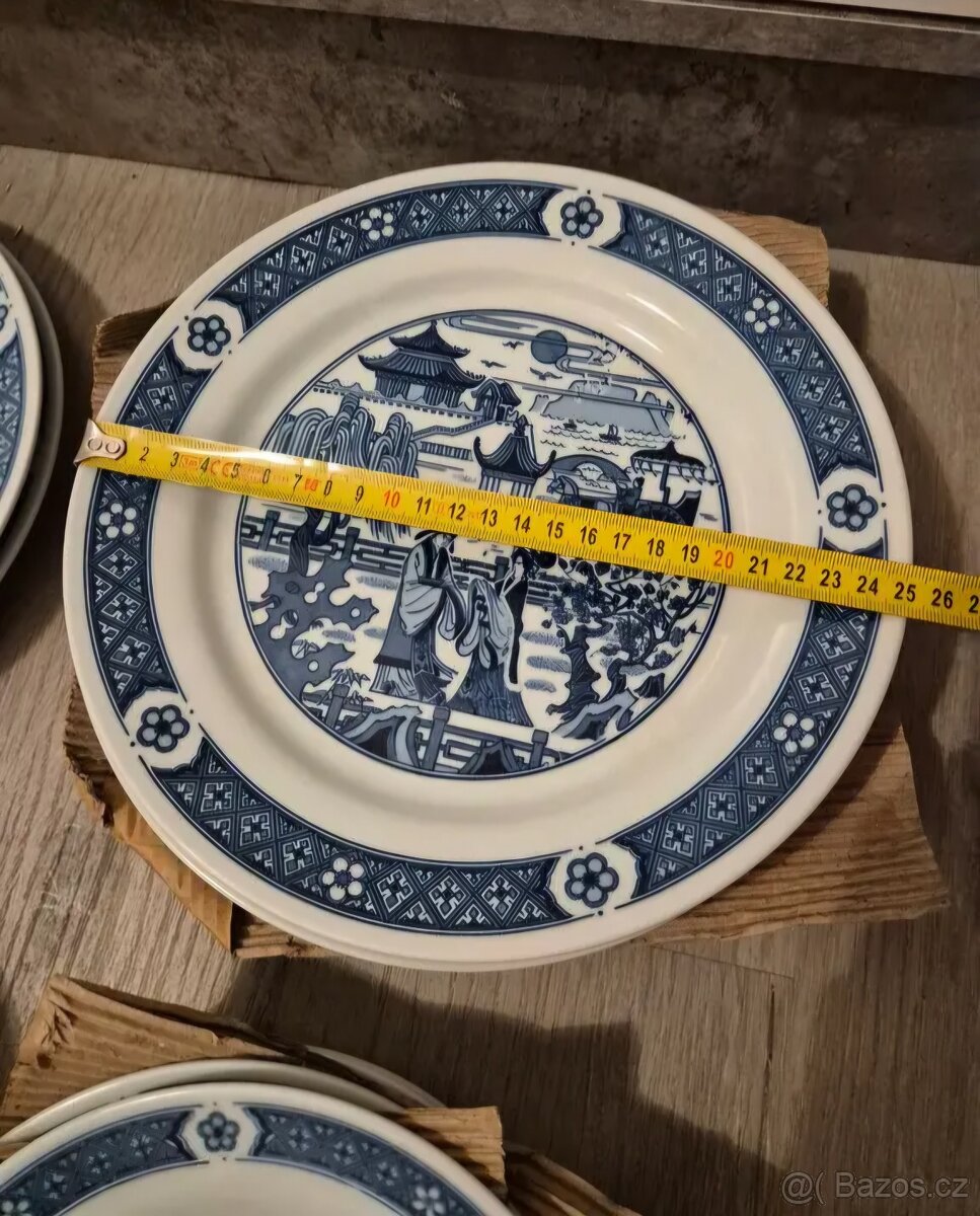 Modro bílé talíře a misky s čínským motivem 16ks - 6