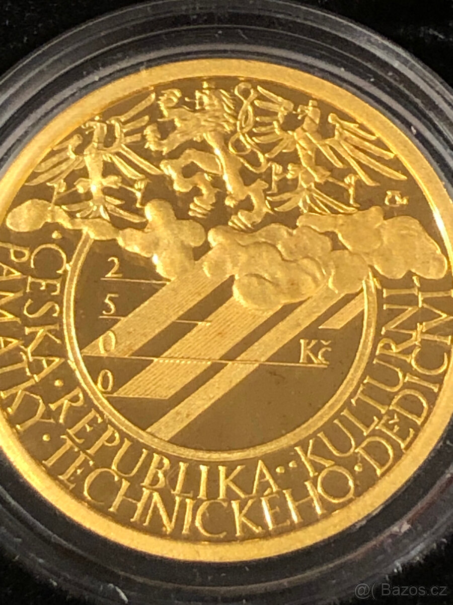 Zlatá mince Klementinum - observatoř proof - 6