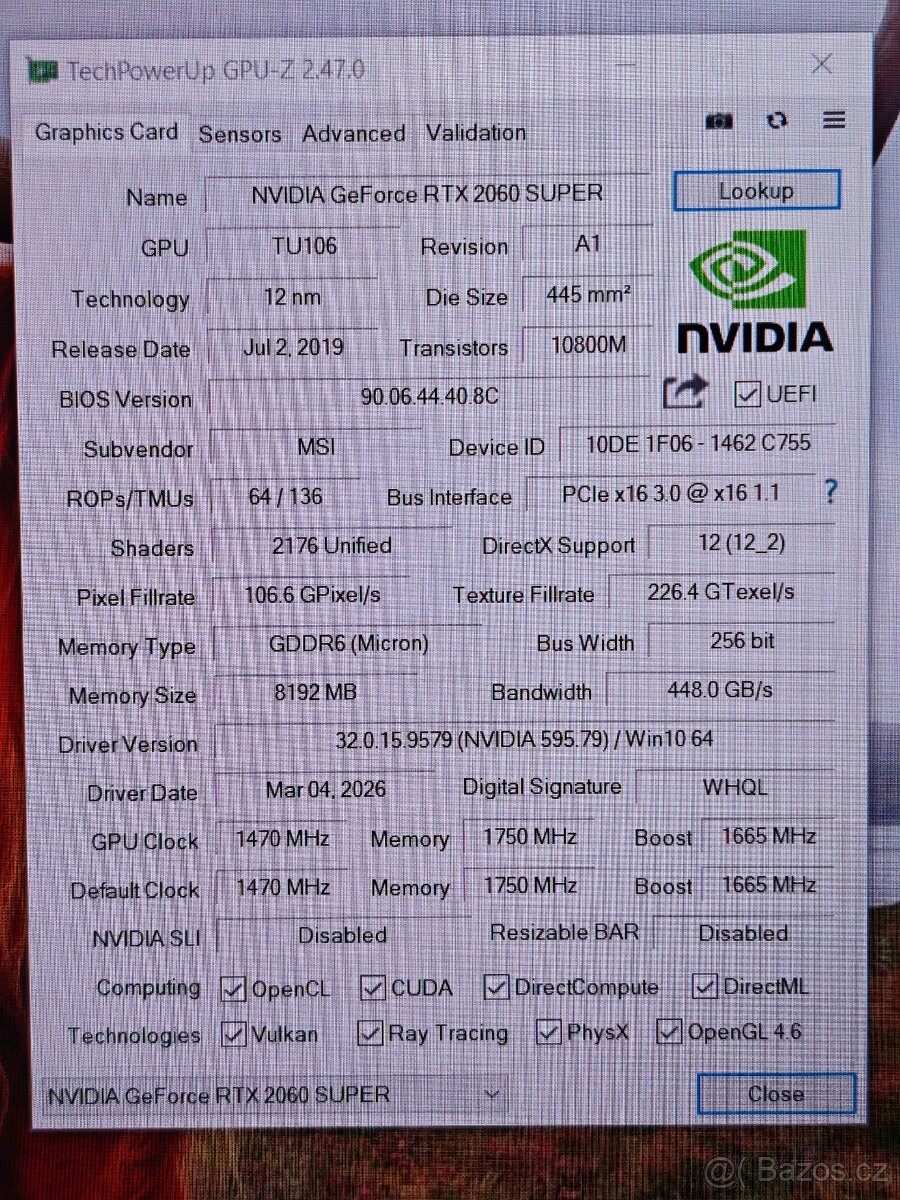 MSI RTX 2060 SUPER 8GB GDDR6 VENTUS - 6