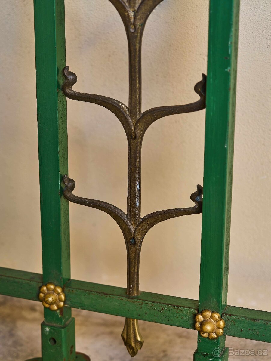 Těžké bronzové zábradlí s motivem vinné révy - 308 cm - 6