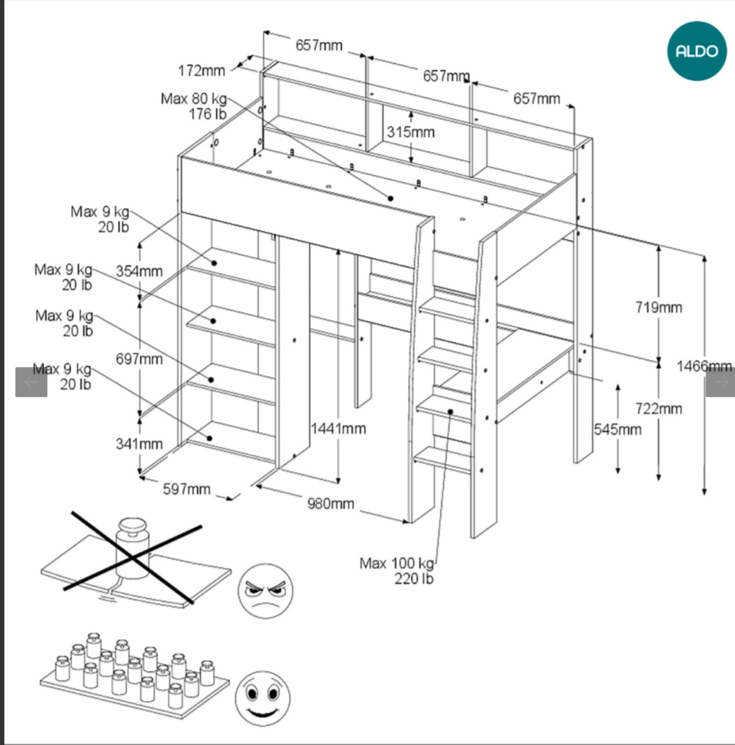Patrová postel s psacím stolem - 6