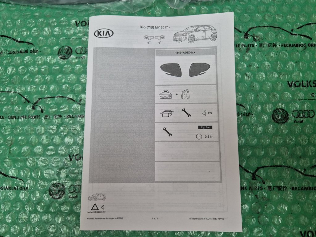 kryty vnějších zrcátek stříbrné Kia Rio (YB) H8431ADE00SL - 6