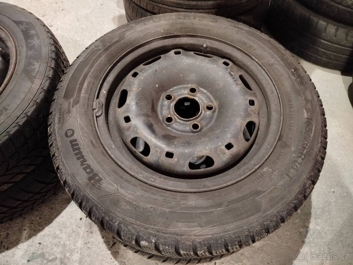 Plechové disky 5x100 r14 zimní pneu - 6