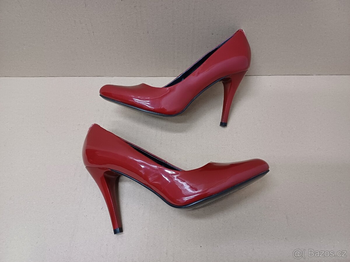 Lakované vínové lodičky vel.38 - 6