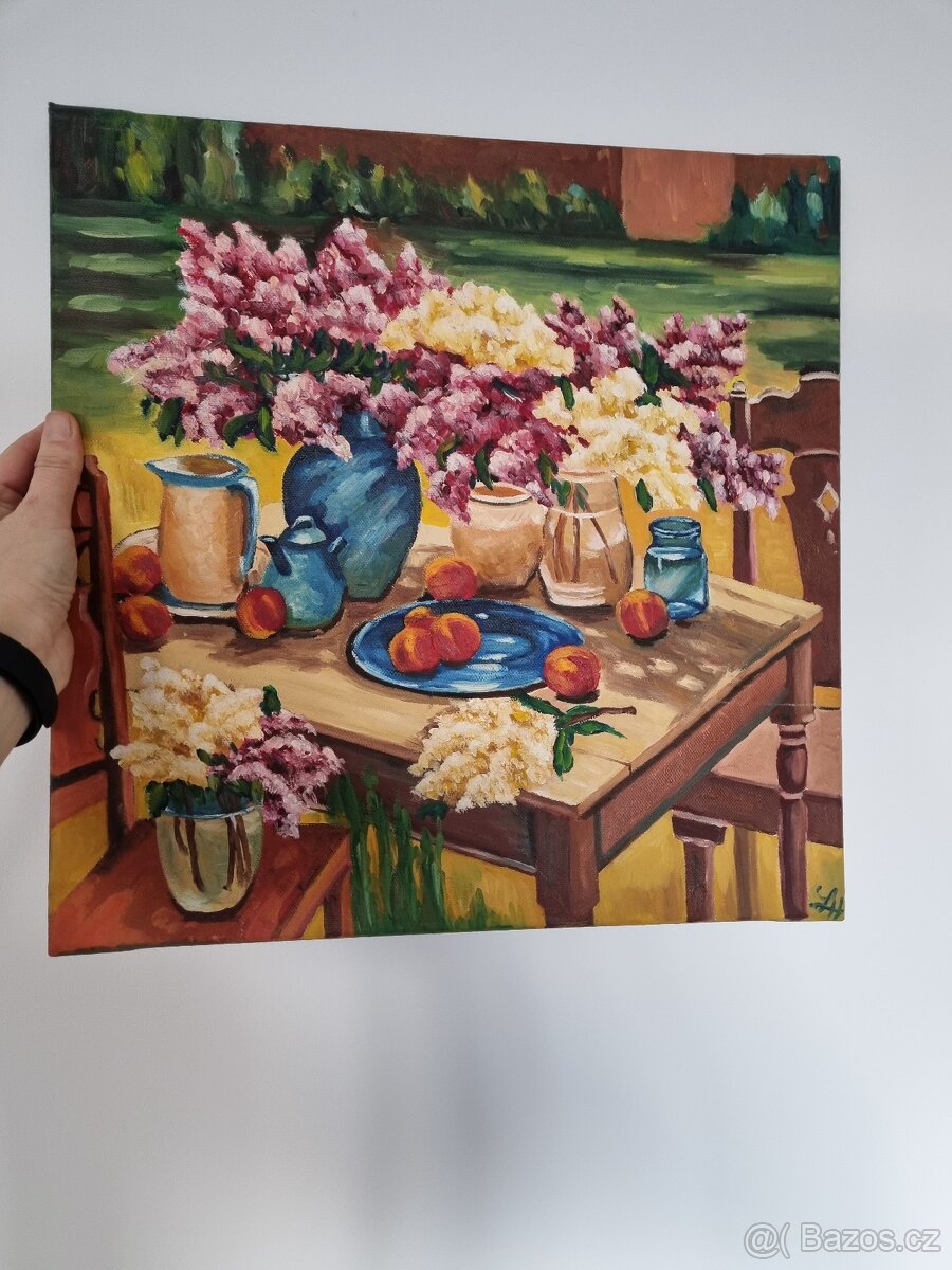 Obraz Šeříky, olej na plátně - 6