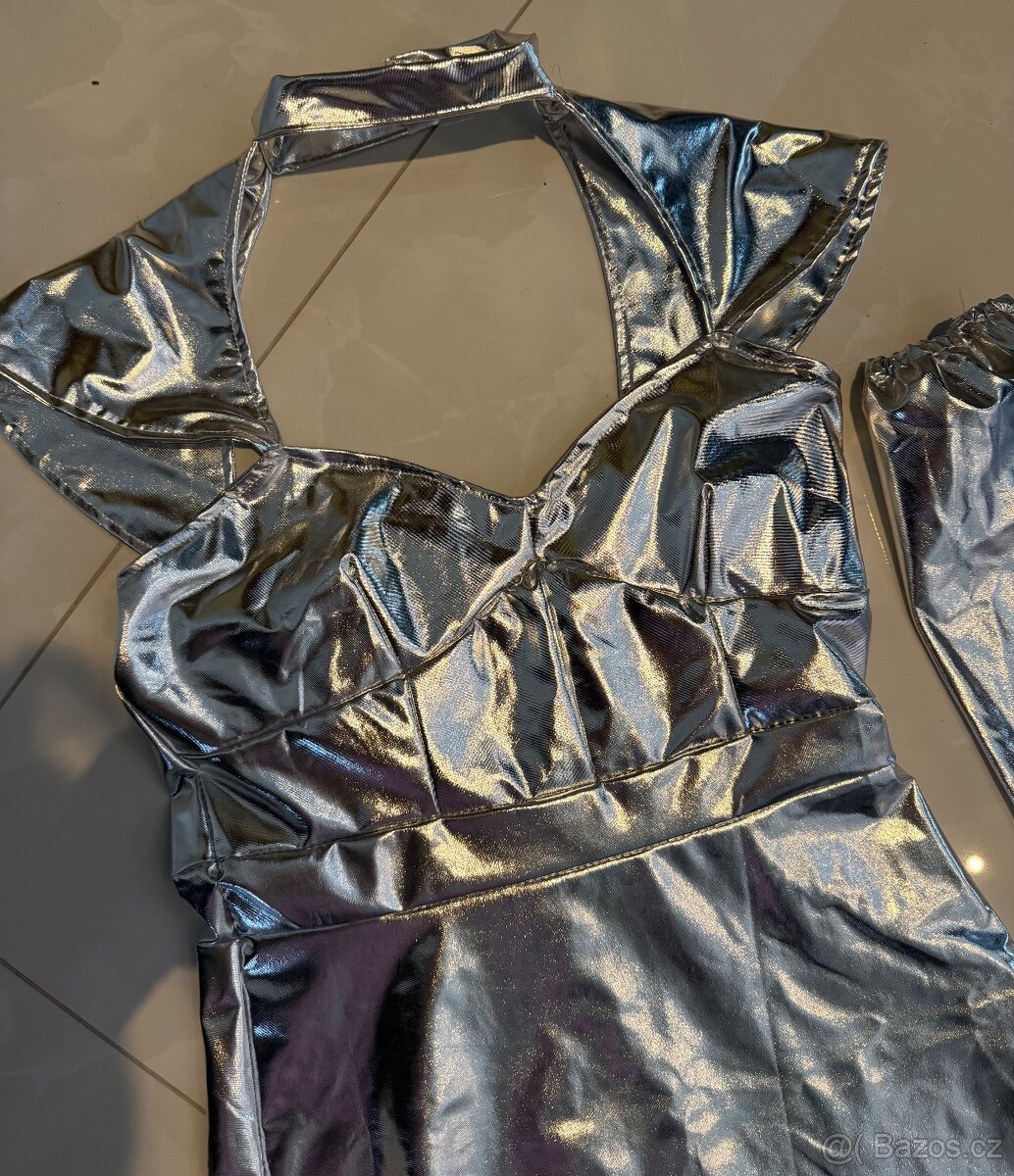 Stribrne saty leskle 165-169cm vyska - 6