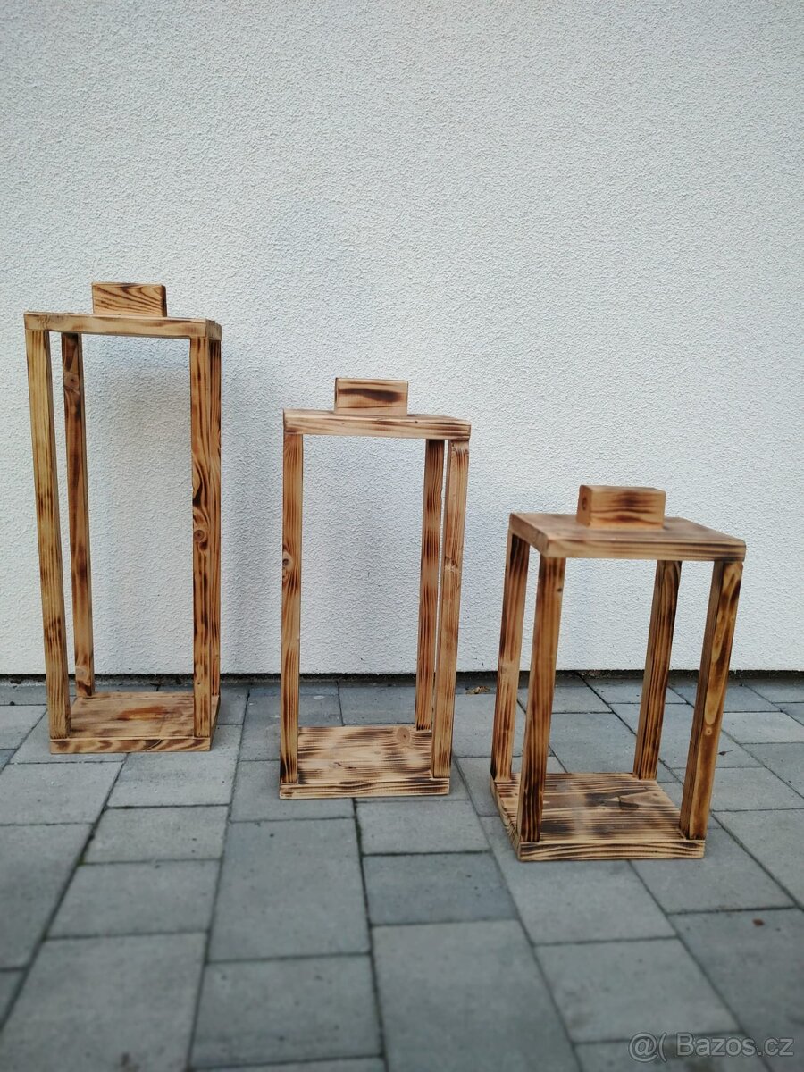 dřevěné lampiony - sada - 6