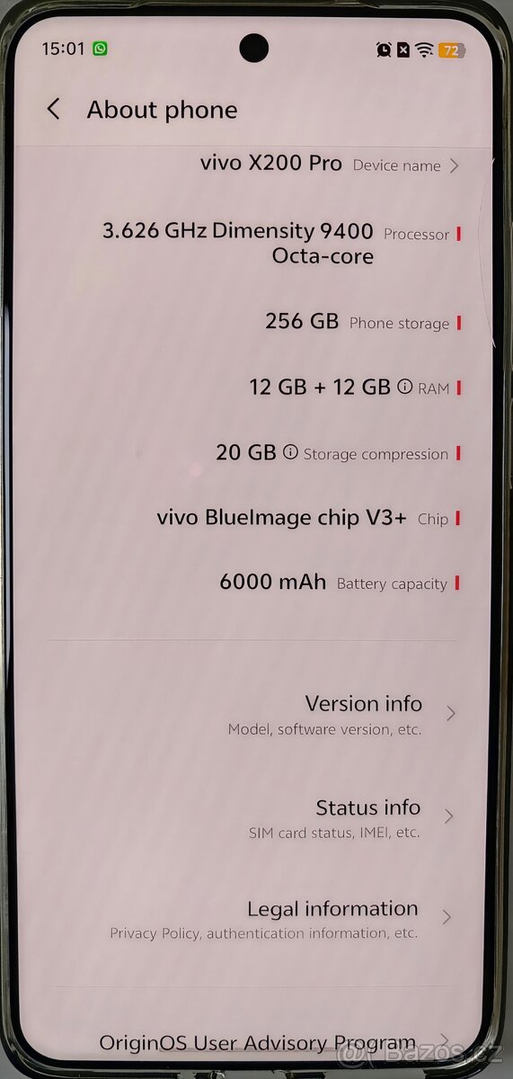 Vivo X200 Pro 12GB/256 GB Titanium Android 16 OriginOS 6 - 6
