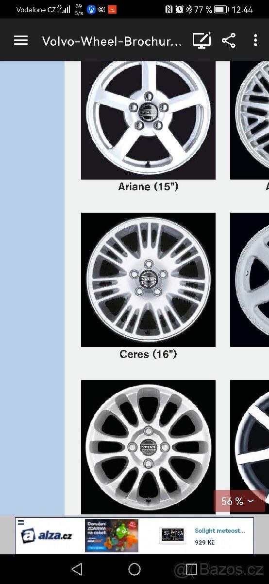 Volvo C70 V70 S70 origo kola 16" Ceres - 6