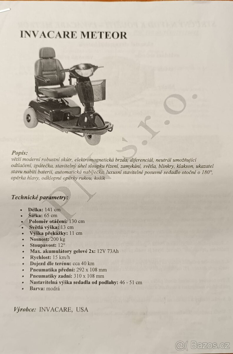 Elektrický vozík Invancare meteor - 6