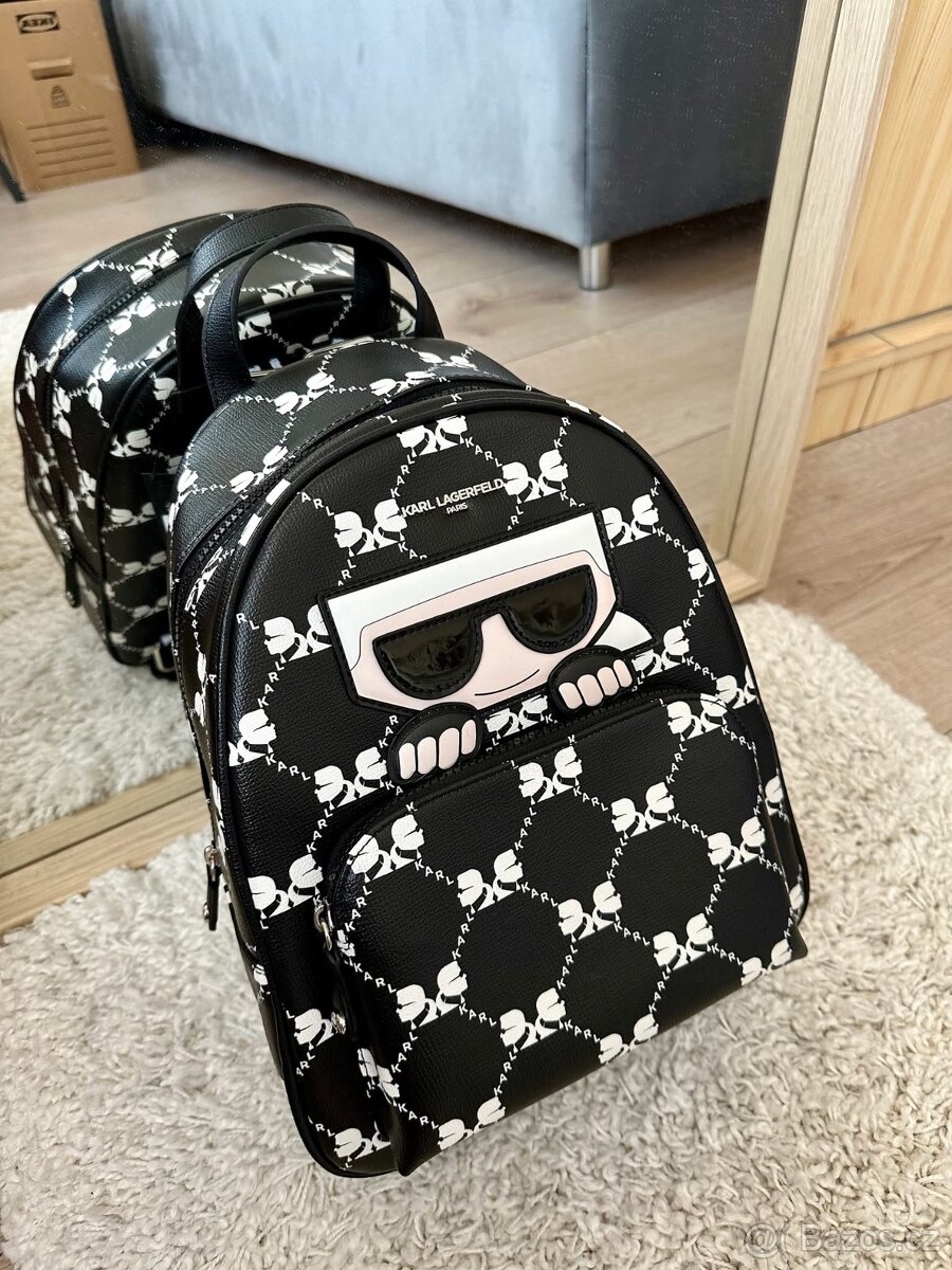 KARL LAGERFELD KRÁSNÝ ČERNÝ BATOH - 6