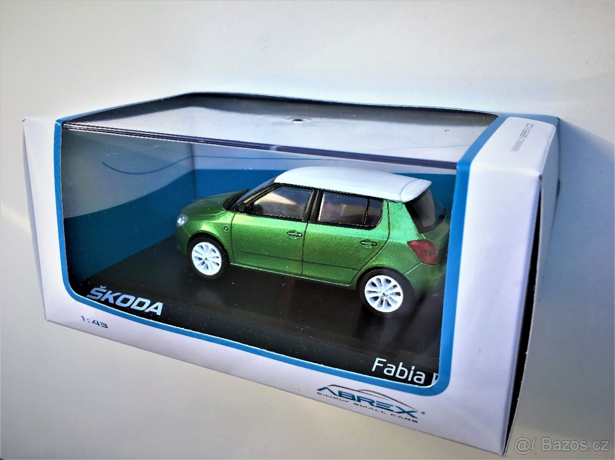 Model ŠKODA Fabia II RS Zelená metalíza "Rallye" Abrex 1/43 - 6