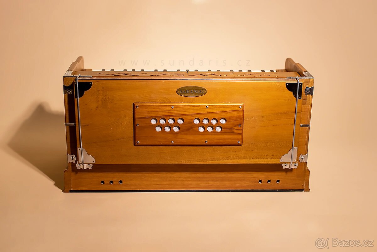 Indické Harmonium Sarangg Teak 3,5 Oktávy - 6