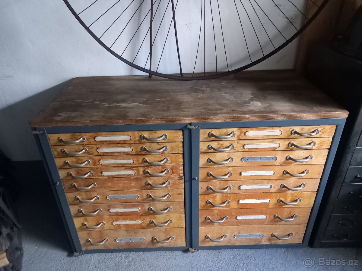 Dílenský šuplíkový regál - Industriální - 6