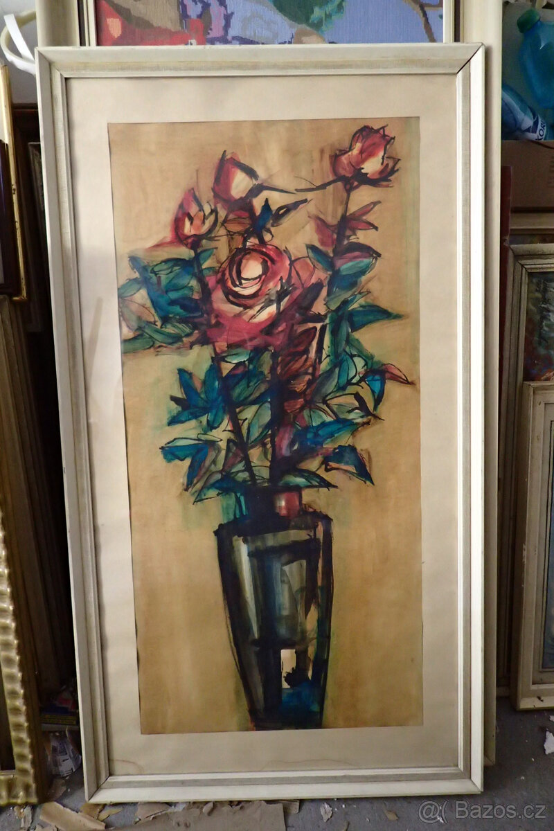 Kytice - Kubismus - akvarel - 6