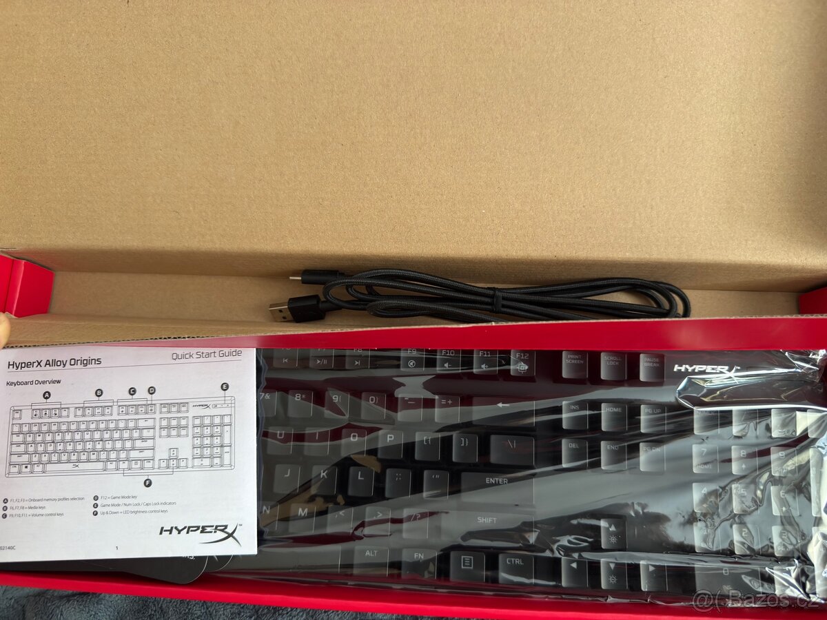 Prodám herní klávesnici Hyperx alloy origins Red - 6