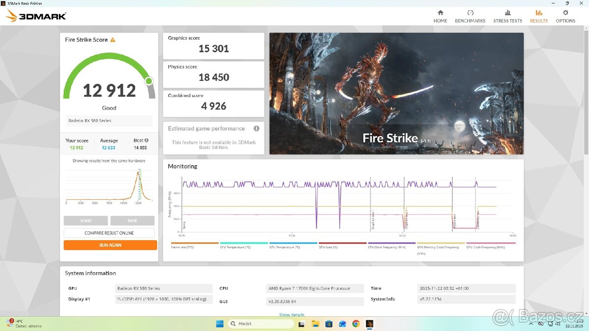 Herní PC RYZEN 7-1700x / NVMe 512GB / RX 580 8GB / WIN 11 - 6