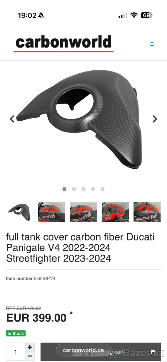 Kryt nádrže karbon - Ducati - 6