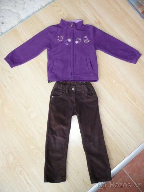 Dívčí manšestrové kalhoty vel.104 - 6