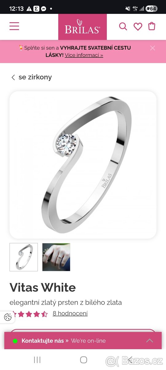 Prsten z bílého zlata - 6