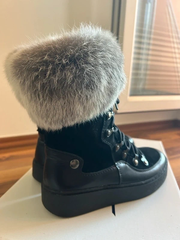 Kožené kotníčkové kozačky /sněhule, Pollonus, vel. 37 - 6