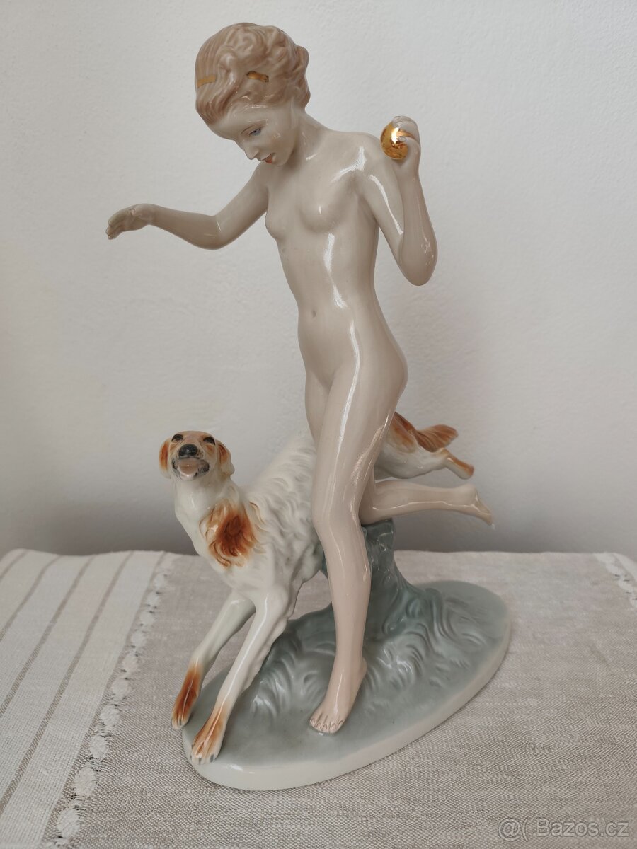 Royal dux Diana akt porcelánová soška - 6