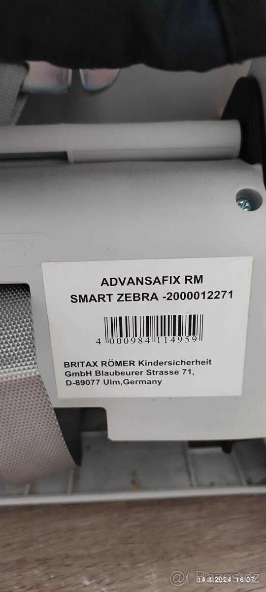 Prodám autosedačku Britax Römer ADVANSAFIX, Zebra - 6