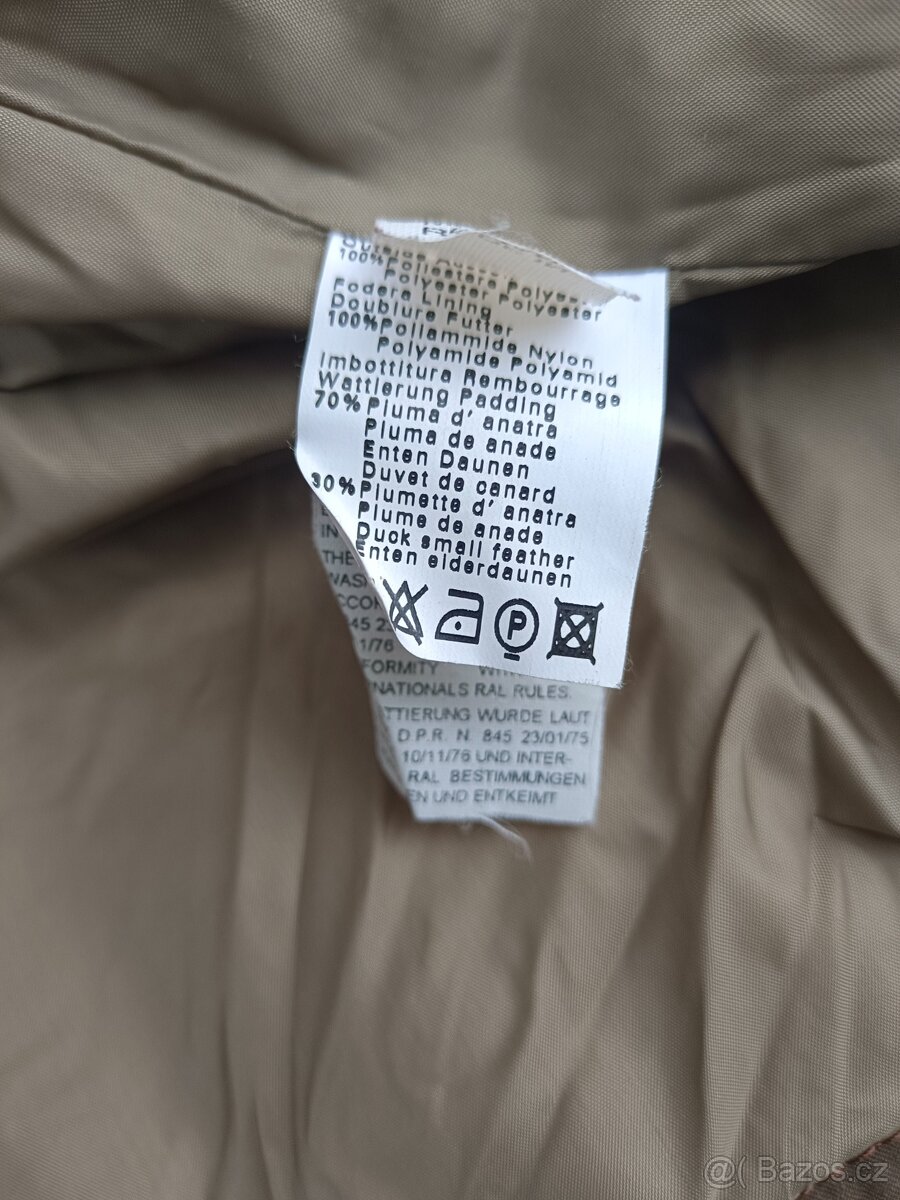 Bunda Unisex plněná kachním peřím límec pravá kožešina Mýval - 6