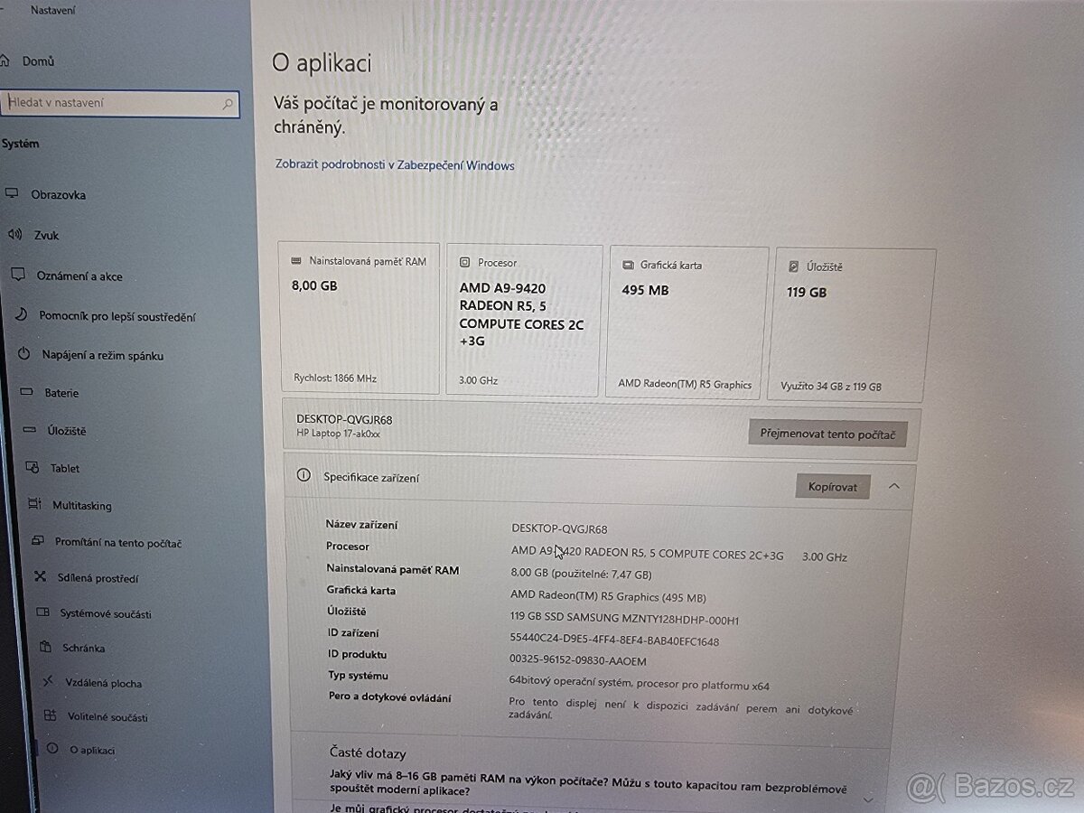 Prodám notebook HP - 17ak026nc viz foto. - 6