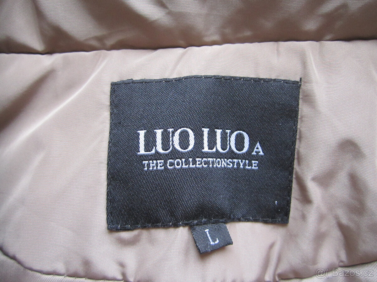 Zimní béžový kabát, zdobený, M/L, výborný stav - 6