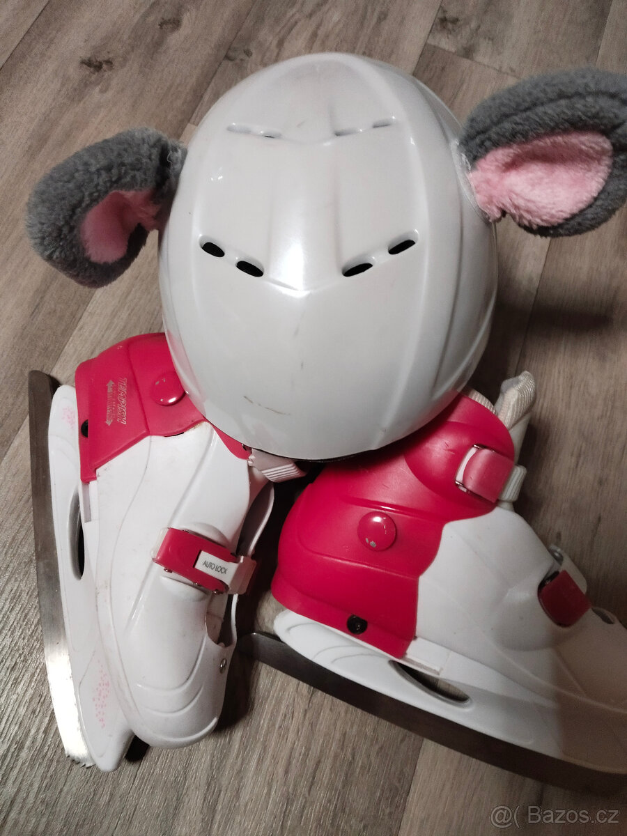 Lední dívčí brusle 33-36+helma . - 6