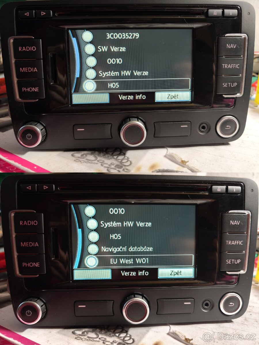 VW RNS315 BT DAB autorádio navigace 3C0035279 - 6