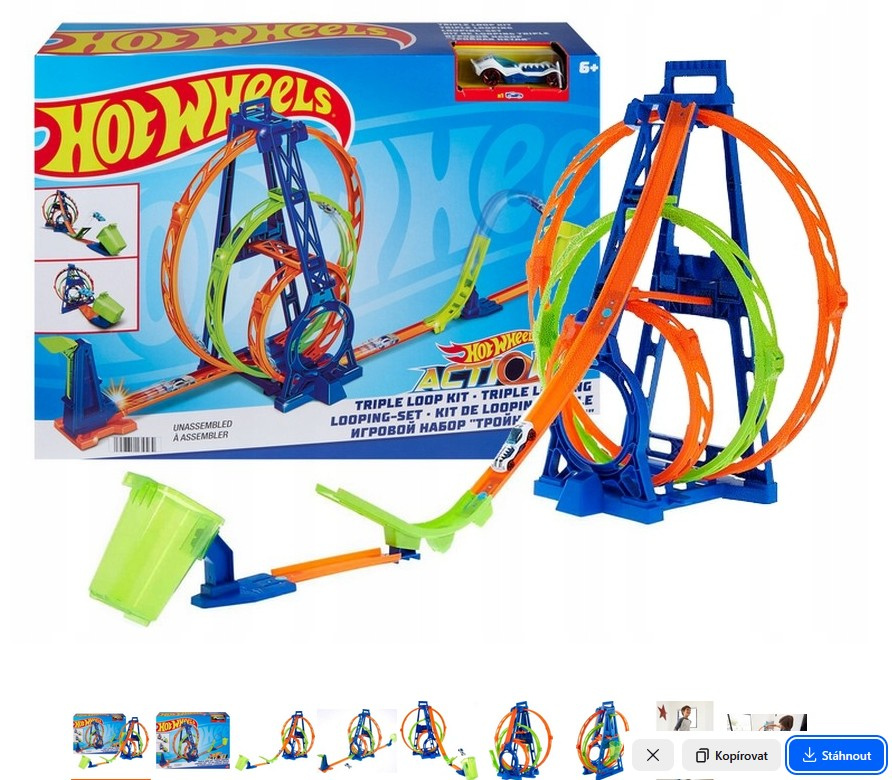 Mega set hot wheels - 2 velké dráhy a bonusy - 6