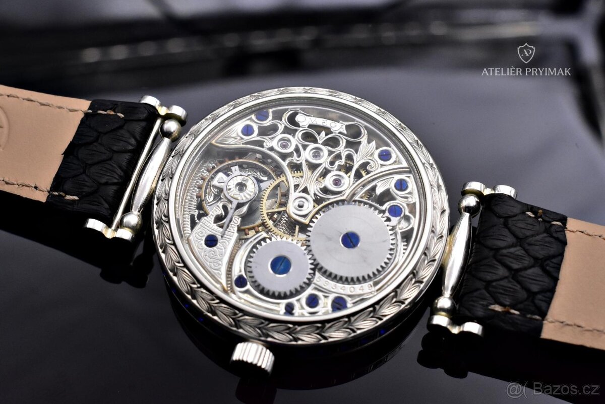 Stříbrné Skeletové Hodinky OMEGA "ČESKÝ LEV" 1922 - 6