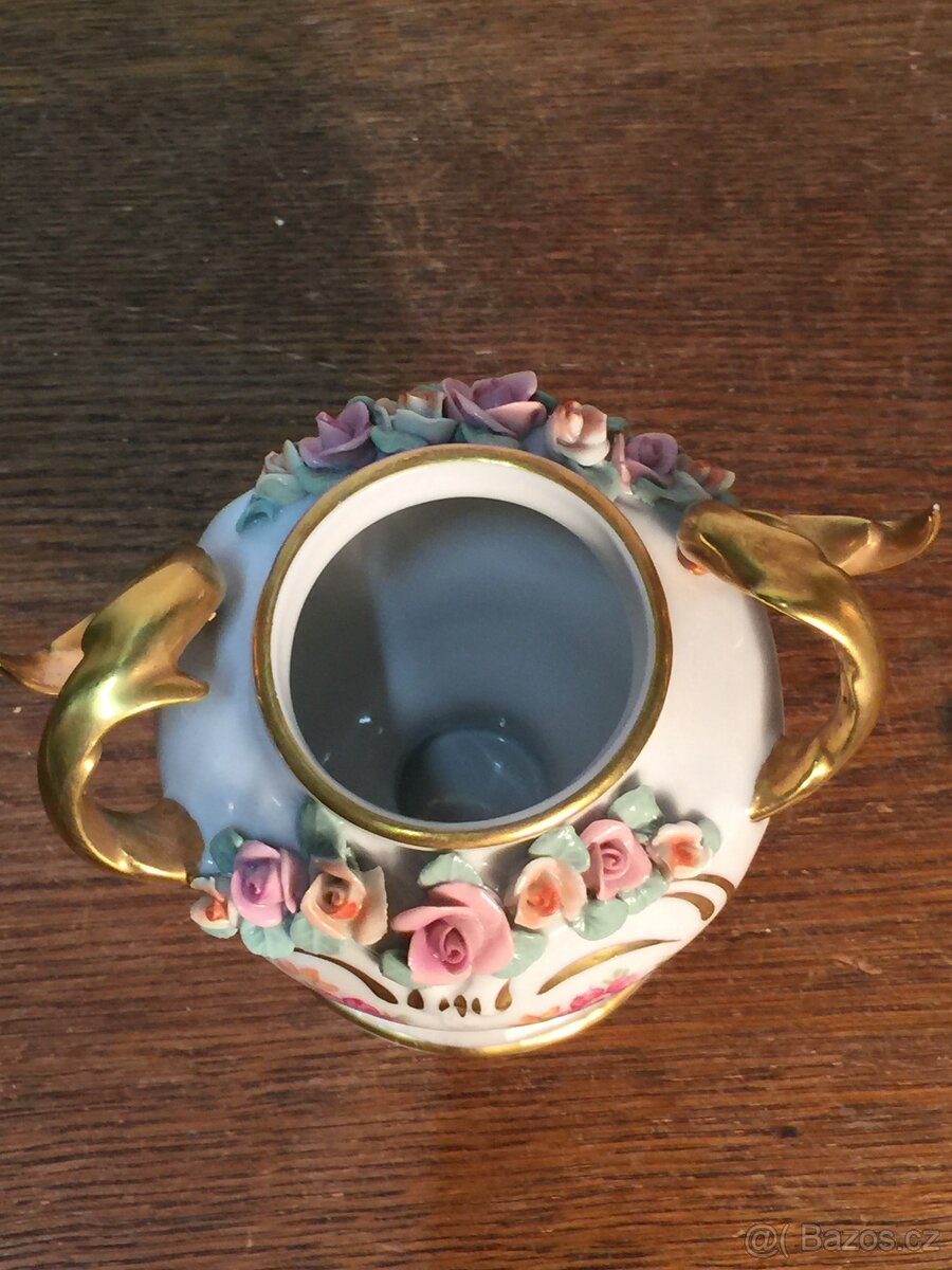 porcelánová váza amfora Nymphenburg - ručně malovaná - 6