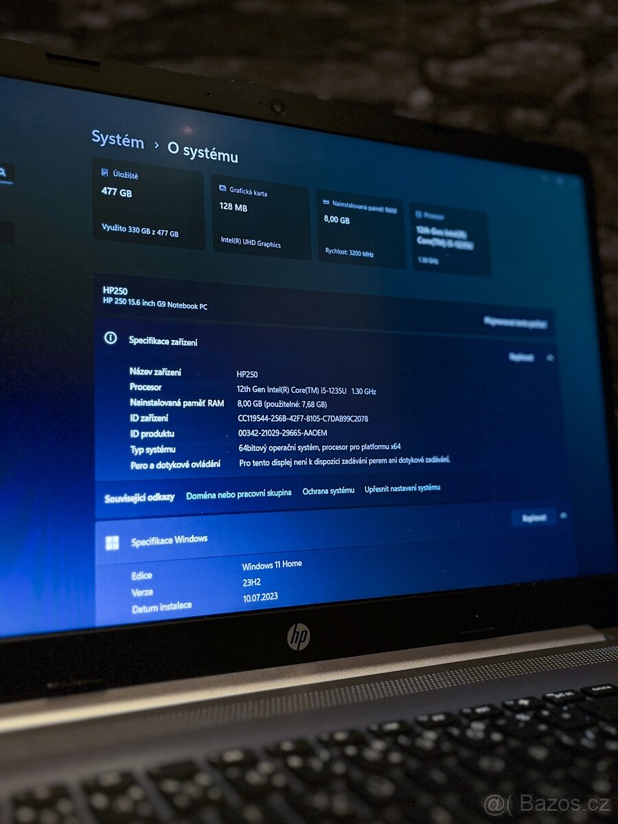 HP 250 G9, i5-1235U, 8GB RAM, 512GB SSD, FullHD – jako nový - 6