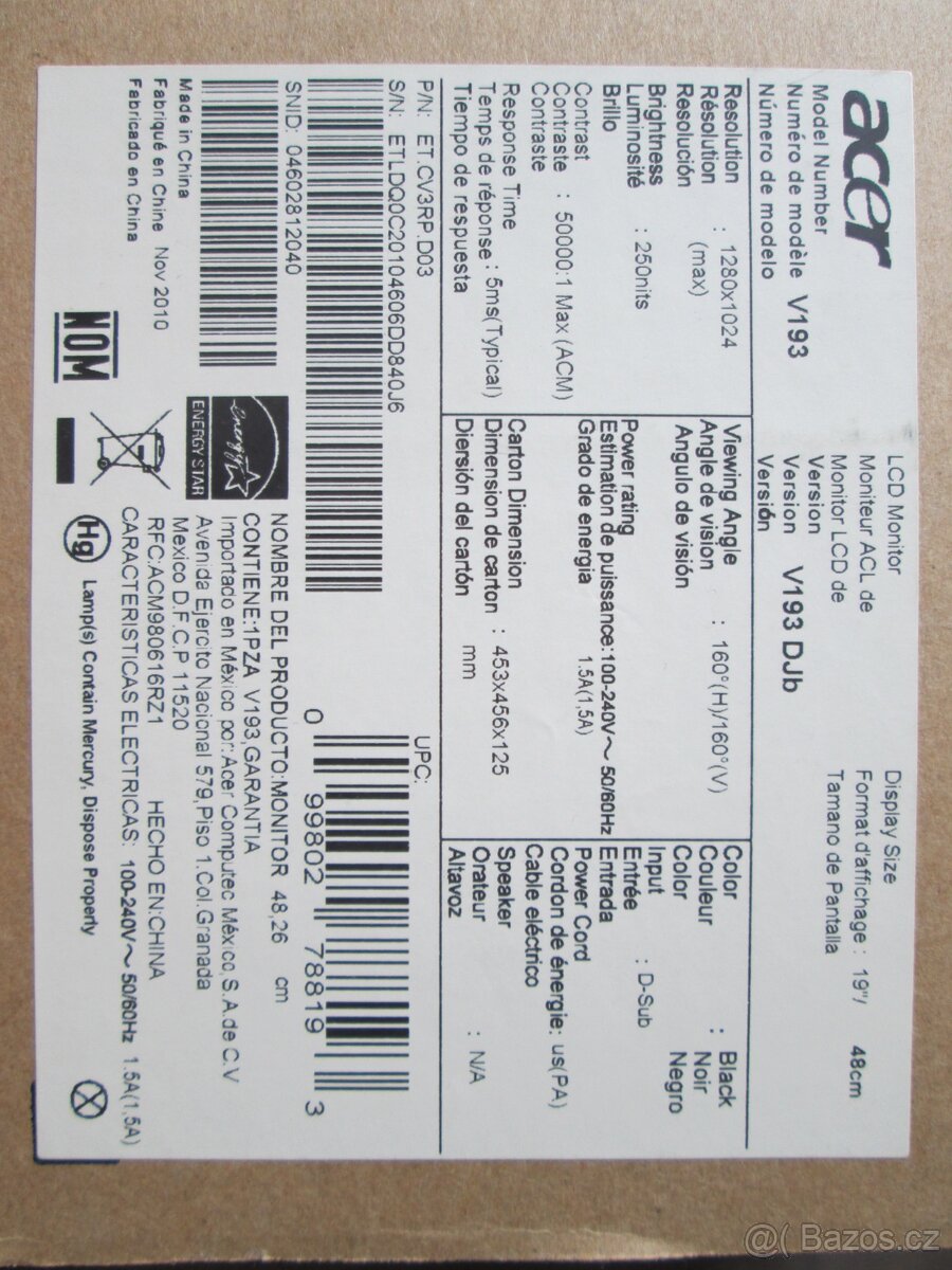 LCD monitor Acer 19" - 6