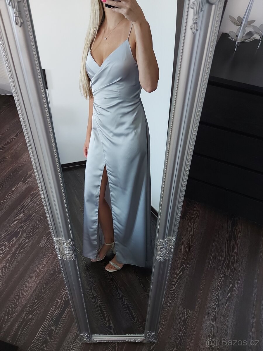 Nove dlouhe sede satenove saty vel. 34 - 6