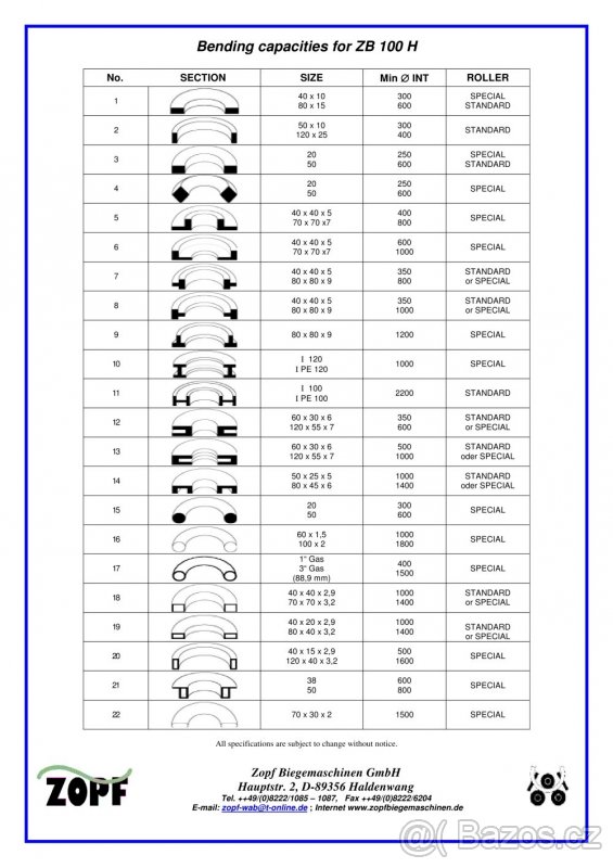 Zakružovačka profilů a trubek ZB100-2H - 6