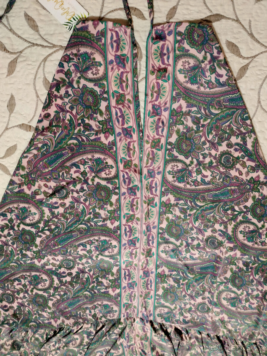 Letní hedvábné šaty Santorini Long, zn. Dolce Quela - Nové - 6