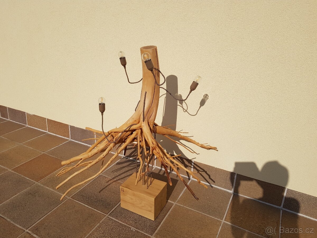 Dřevěná lampa - kořen - 6