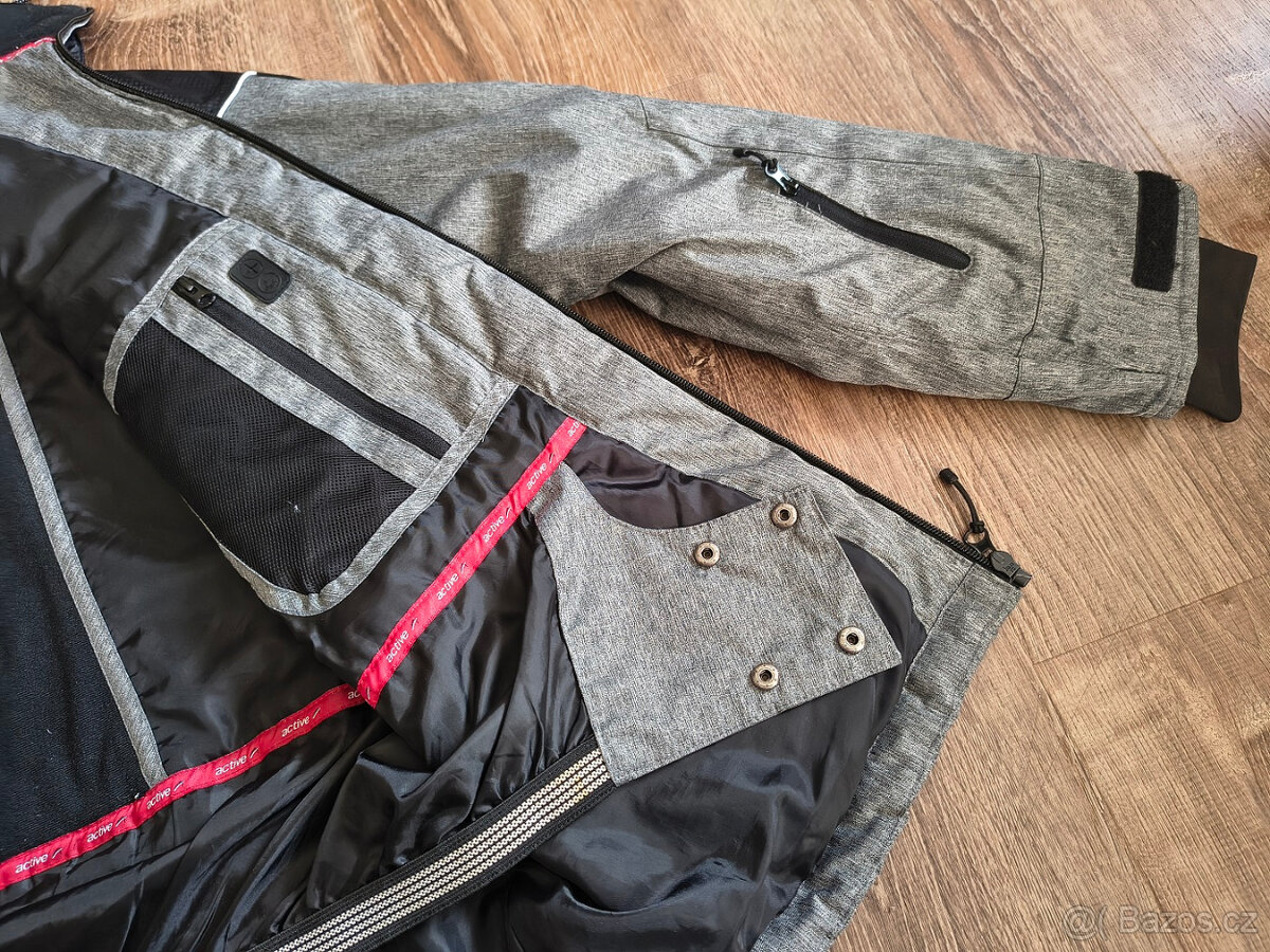 Pánská zimní lyžařská bunda F&F šedá černá vel.L - 6