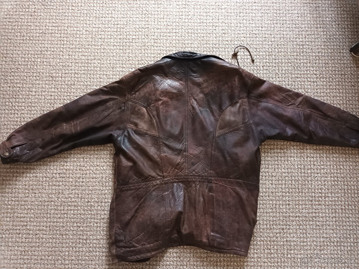 Pánská kožená bunda vel.52 (xxl), jemná kůže, nošená - 6